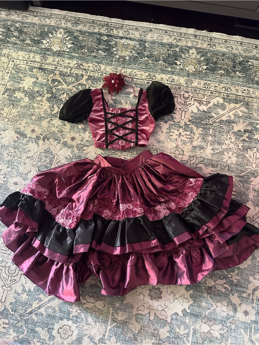 Custom Maroon & Black dance costume